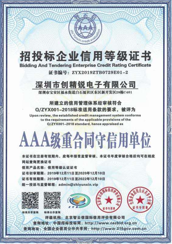 AAA級(jí)重合同守信用單位